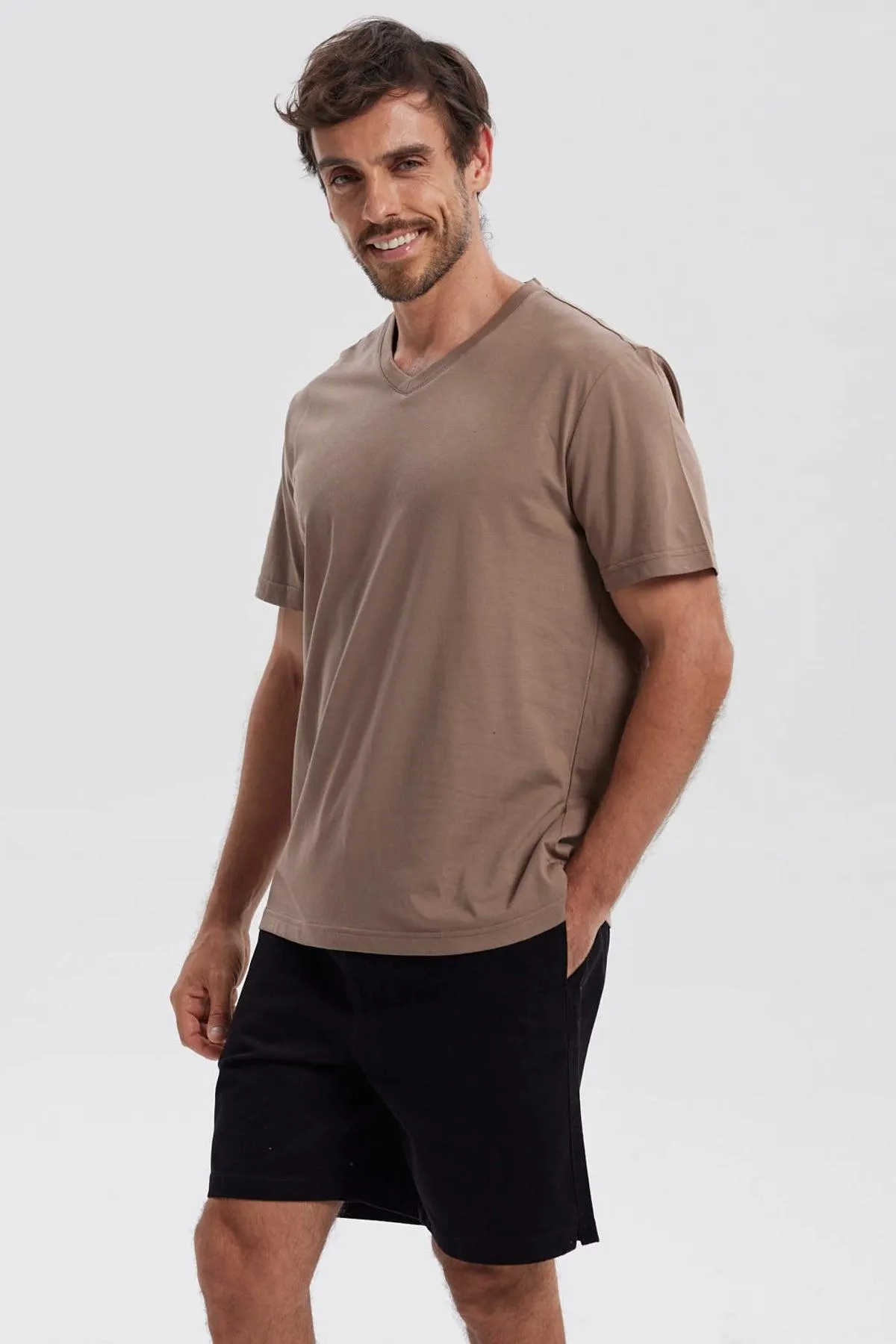 Polera Hombre Básica Café