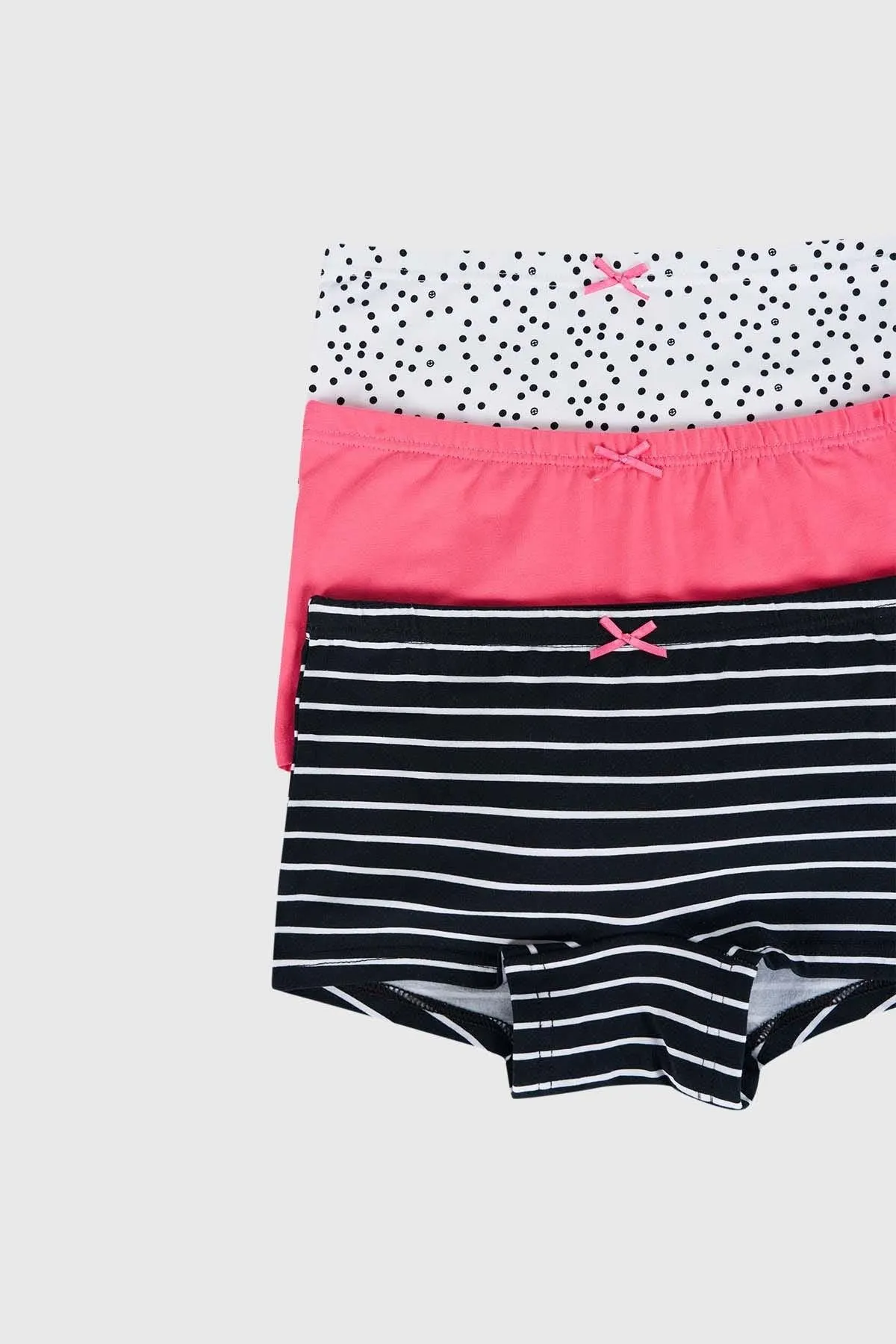 Calzón Niña Tripack Tipo Short Fucsia