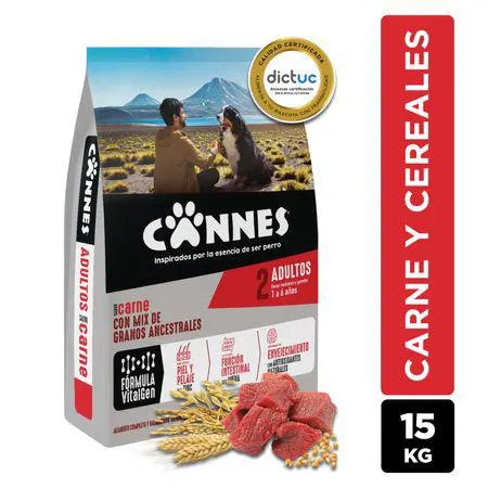 Alimento Perro Adulto Cannes Carne y Cereales 15 kg