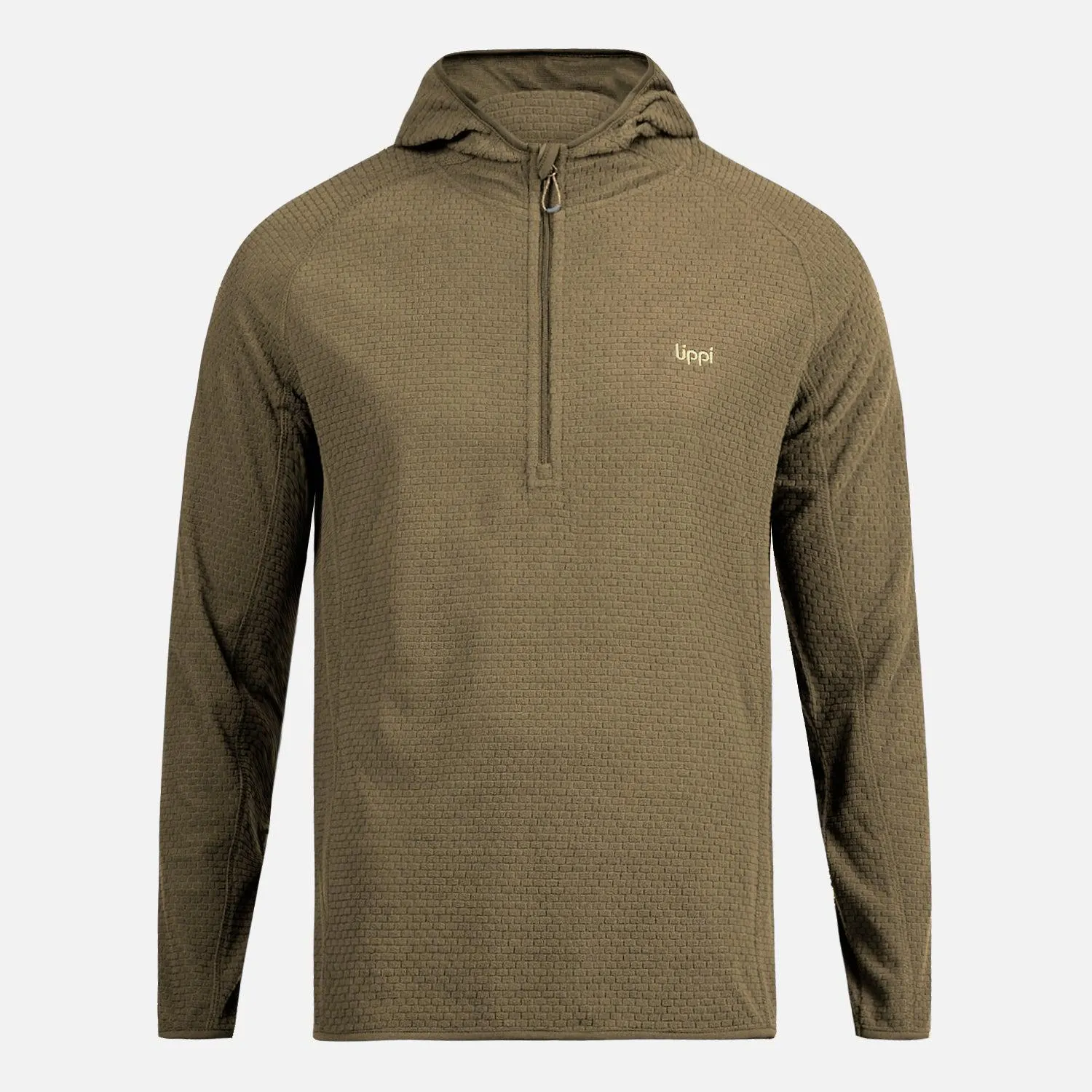 Poleron Hombre Jacaranda Nano-F 1/4 Zip Hoody Verde Militar Lippi