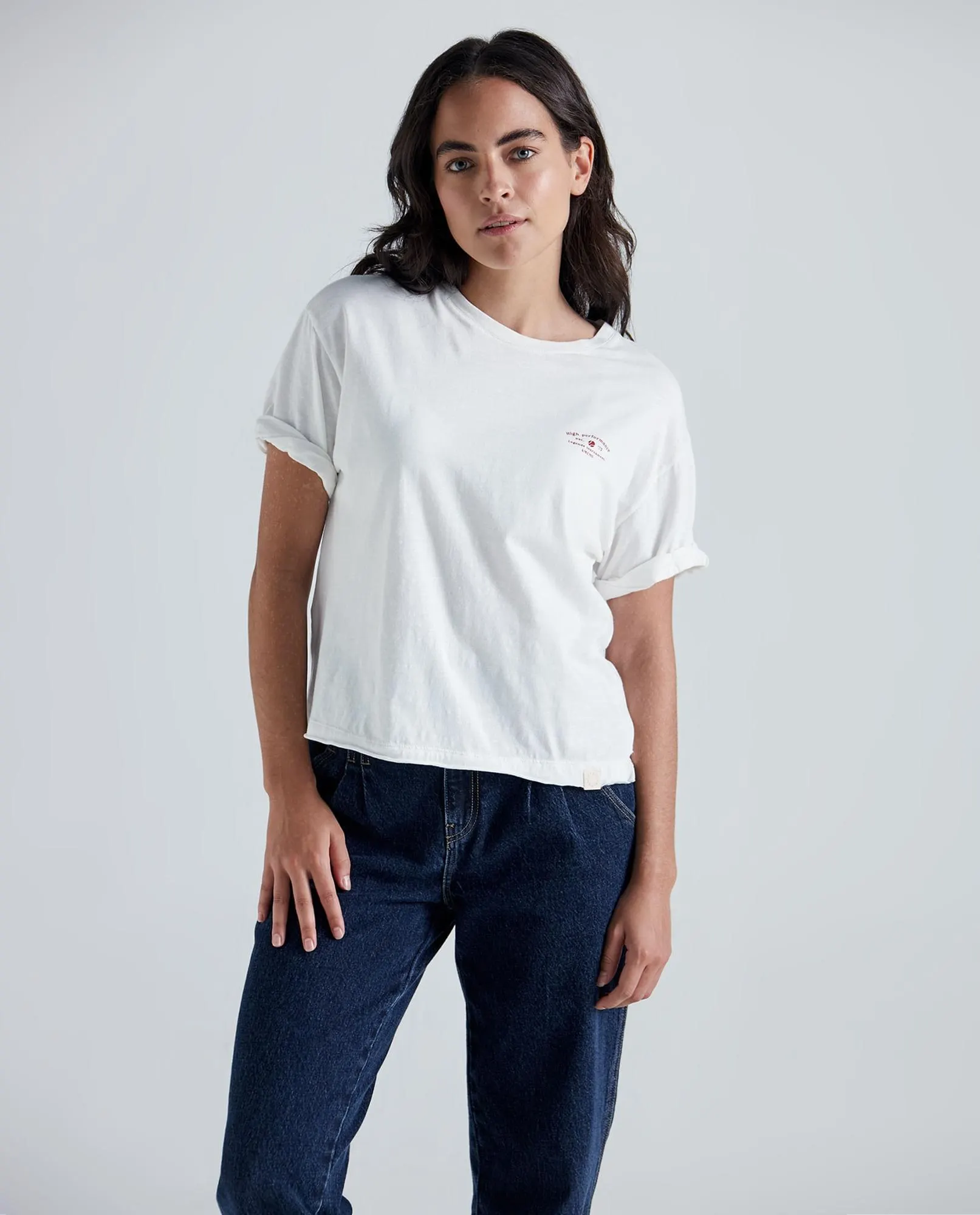 Camiseta básica con mini estampado para mujer