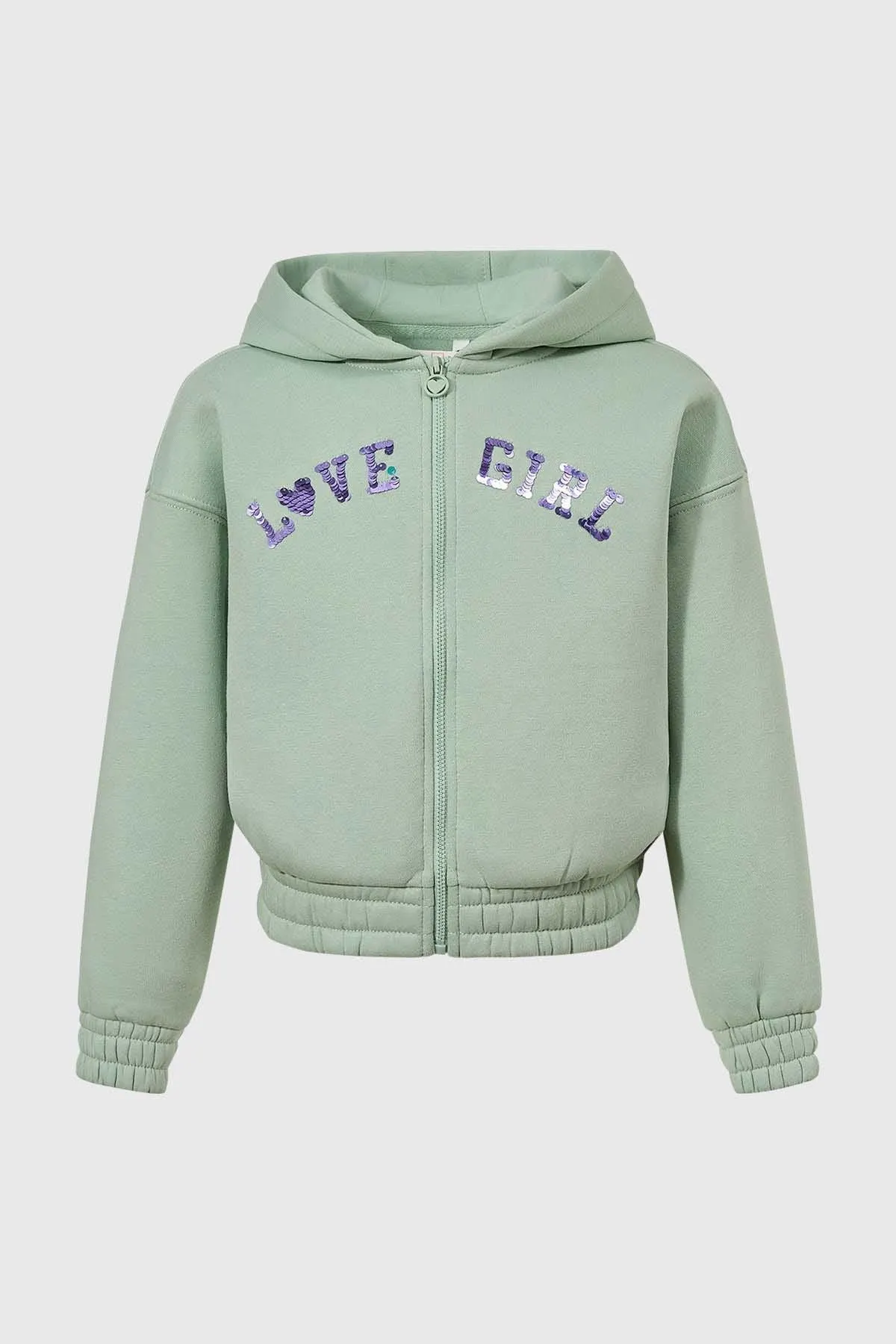 Polerón Niña Lentejuelas Verde