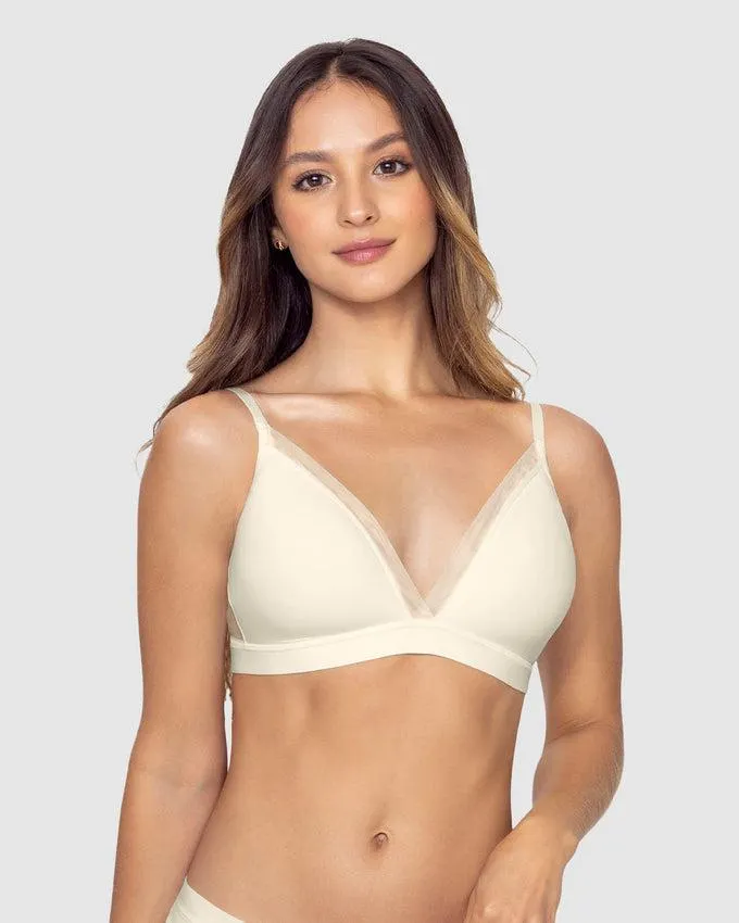 Sostén sin arco Pura Comodidad con detalles en tul