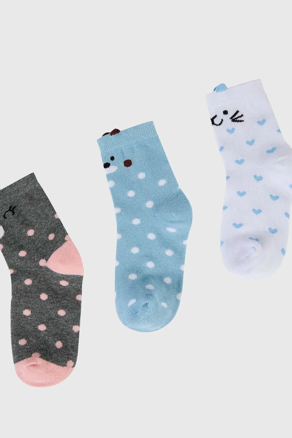 Calcetín De Vestir Niña Tripack Celeste