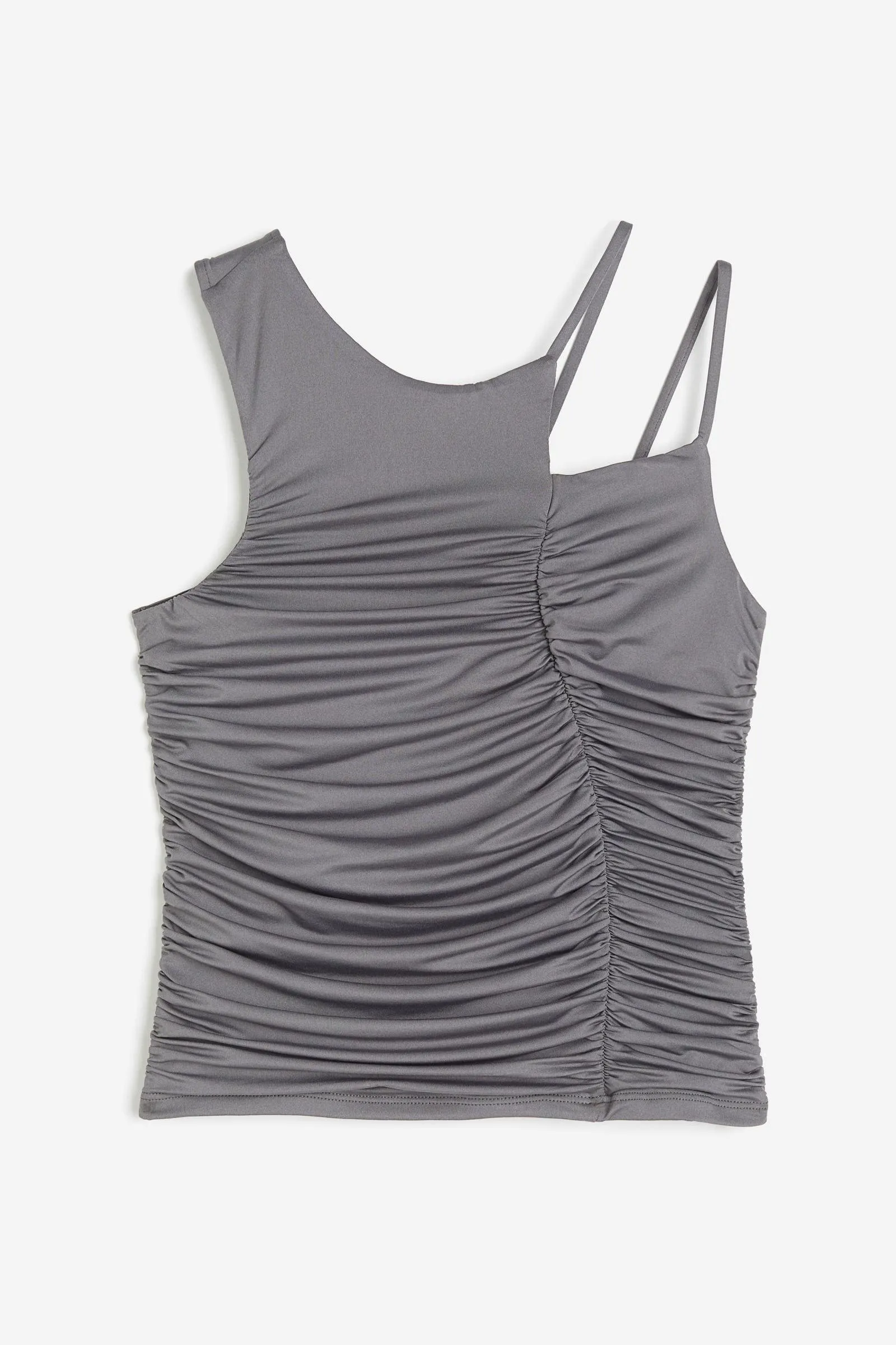 Top asimétrico con frunces