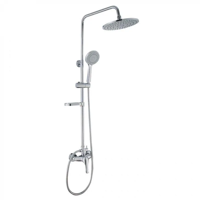 Columna De Ducha Circular Con Monomando Cromado