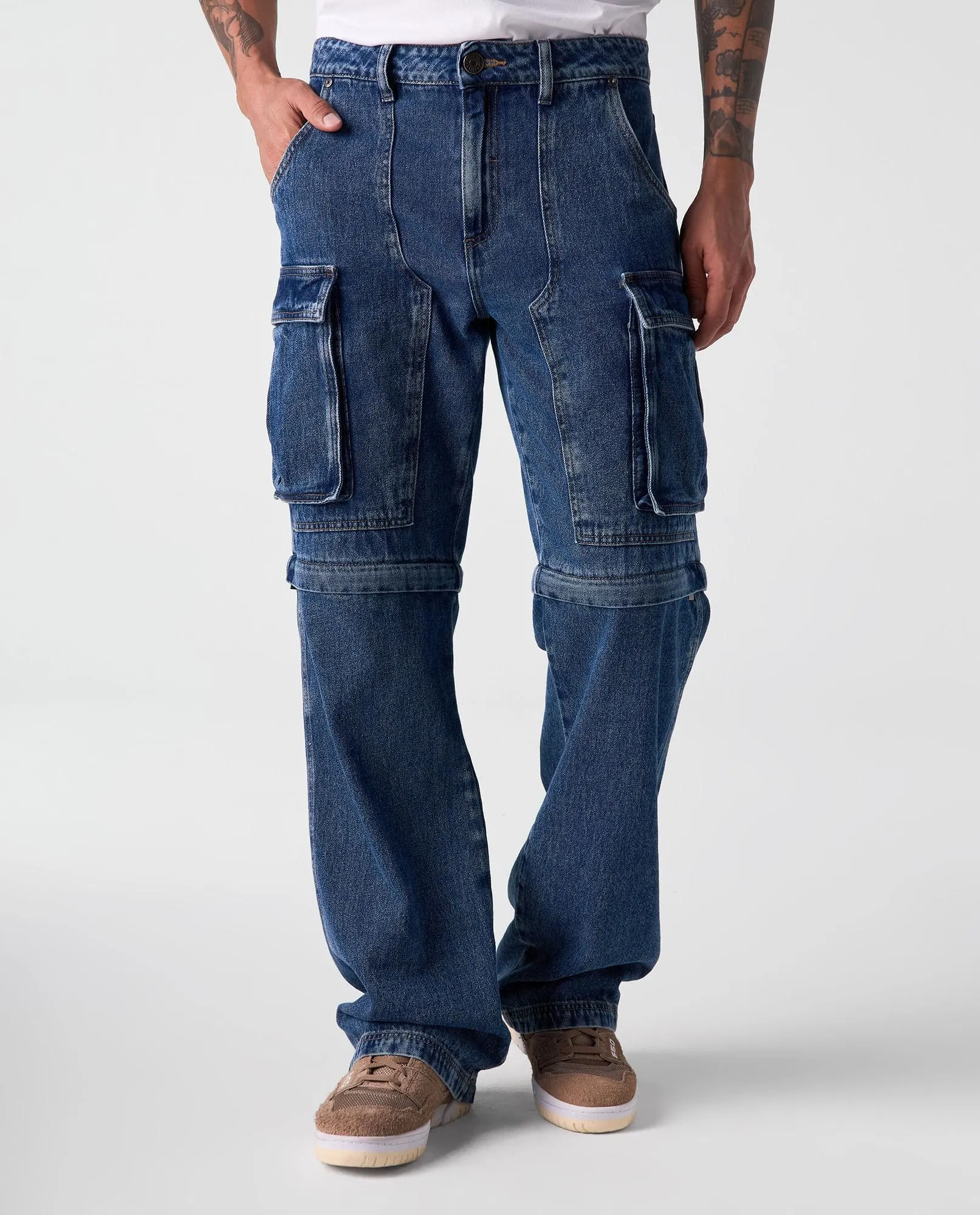 Jean Relaxed tipo cargo para hombre