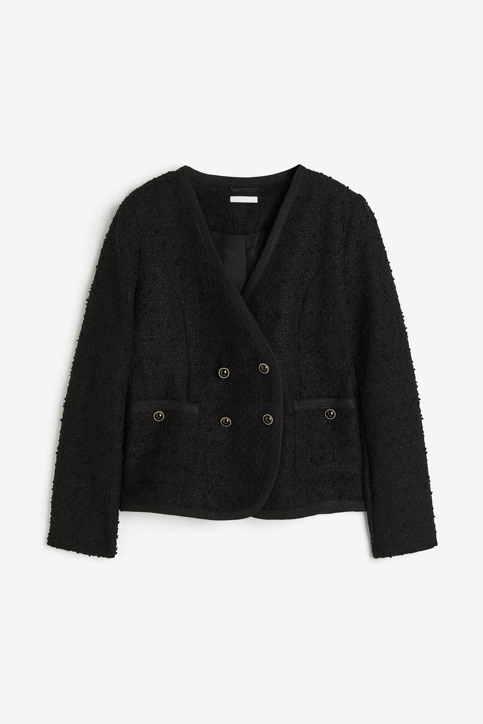 Blazer de doble botonadura en bouclé