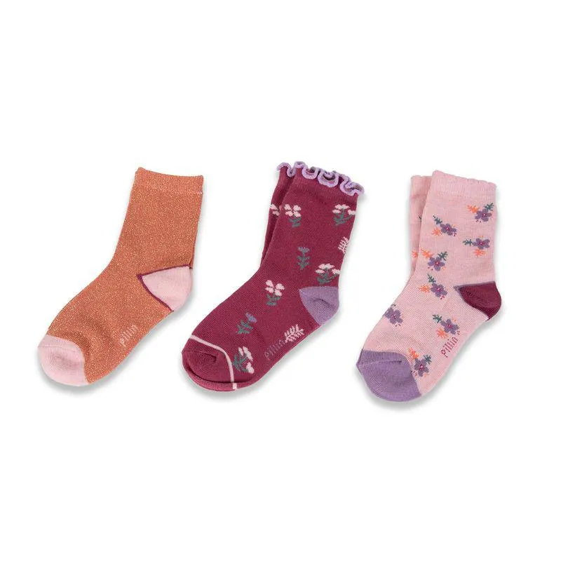 Pack 3 Pzas Calcetines Bebé Niña Multicolor