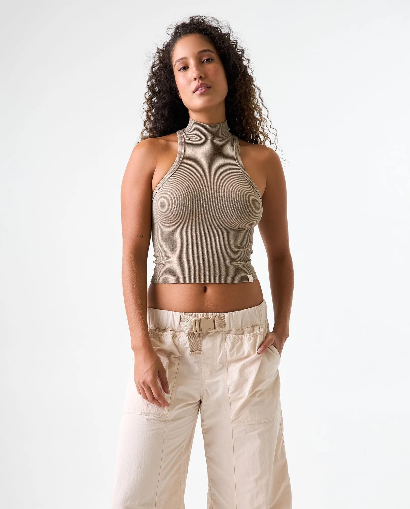 Camiseta seamless manga sisa para mujer