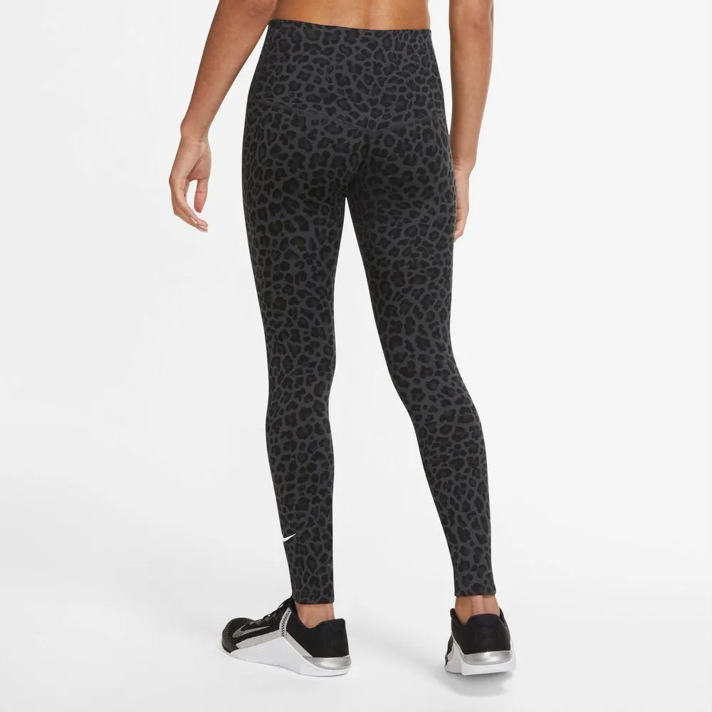 W Nk One Df Hr Tght Leopard