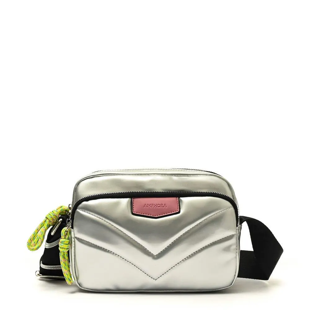 Clayton cartera bandolera mediana plateado