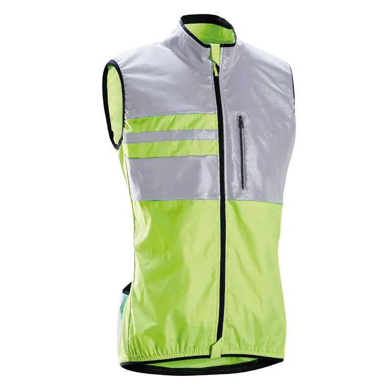 CORTAVIENTO DE CICLISMO DE RUTA HOMBRE AMARILLO/REFLECTANTE ROADR500