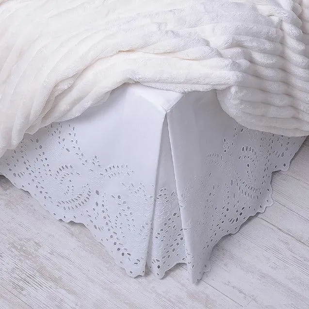 Faldón 200 Hilos Broderie Sofía 1.5 Plazas Blanco