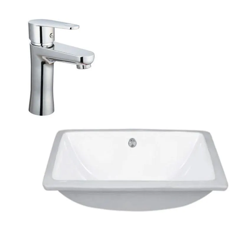 Lavamanos Bajo Cubierta Blanco Eta + Grifería Vita