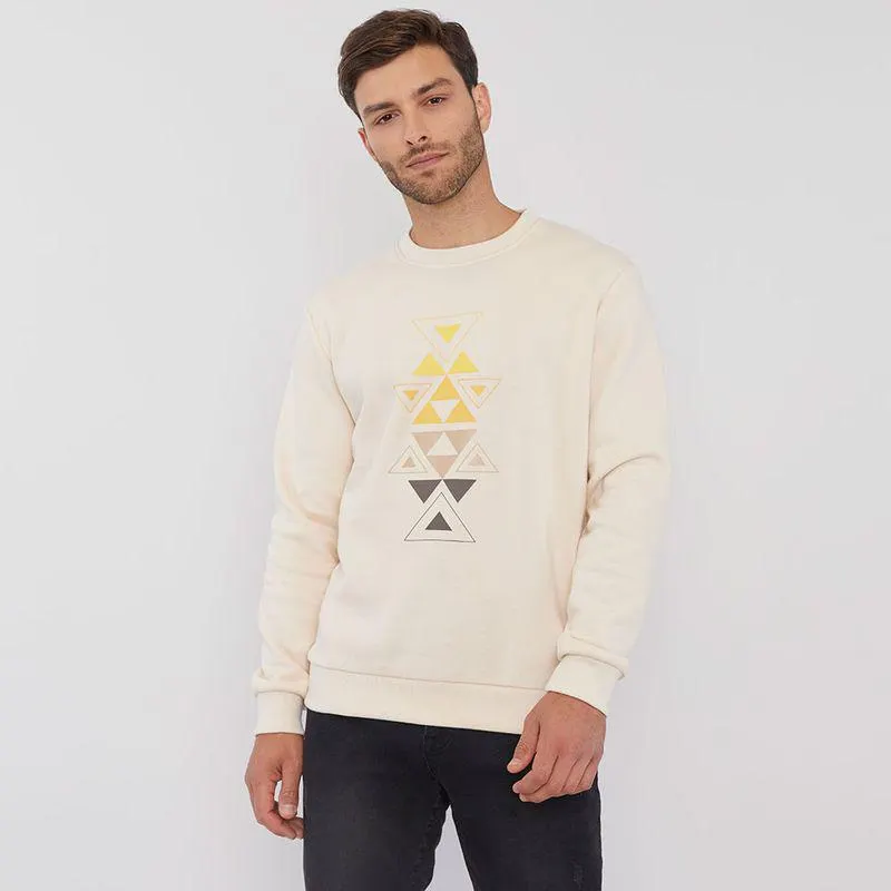 Polerón Hombre Focal Print Triangles Arena