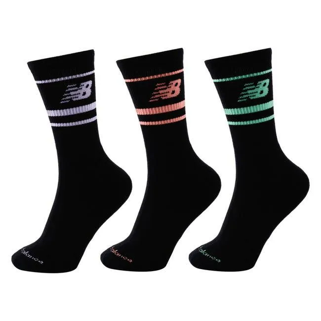 Calcetines Running Unisex New Balance Crew 3 Pares Negro