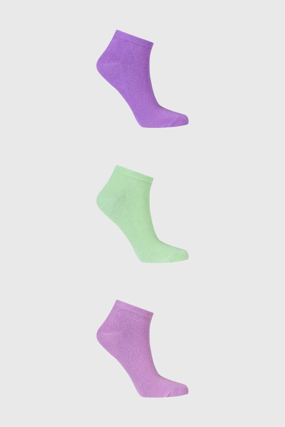 Calceta Deportiva Mujer Tripack Violeta