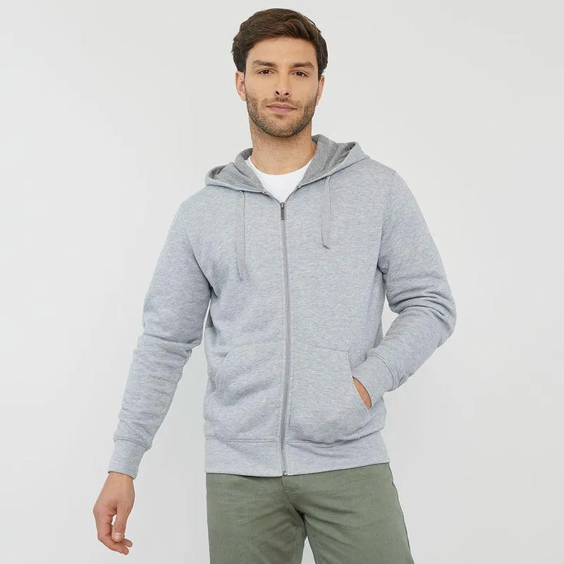 Polerón Hombre Full Zipper Gris