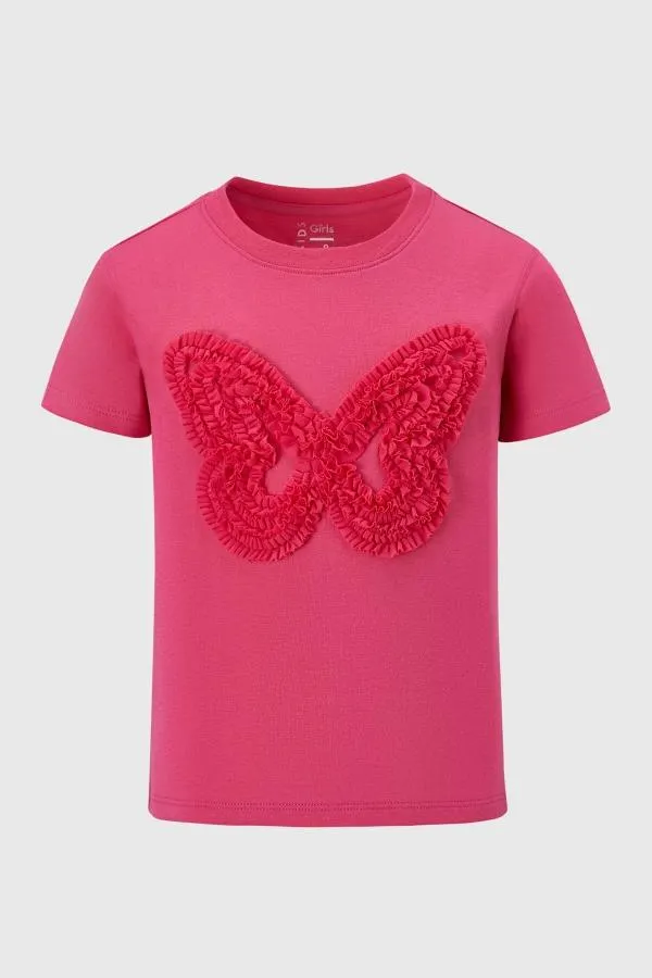 Polera niÑa detalle tutÚ coral