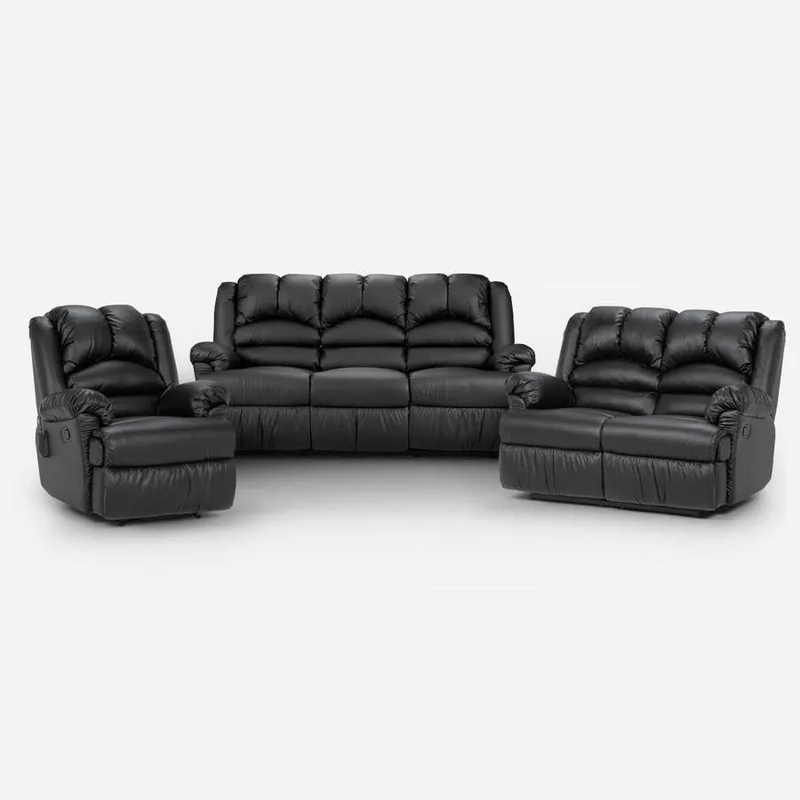 Juego Living Jarrie Ecocuero Sofás 3-2-1 Cuerpos