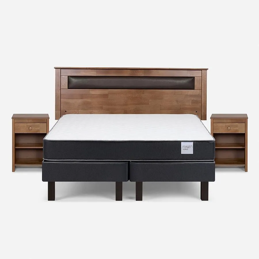 Cama Wave 2 Plazas + Muebles Ferrara
