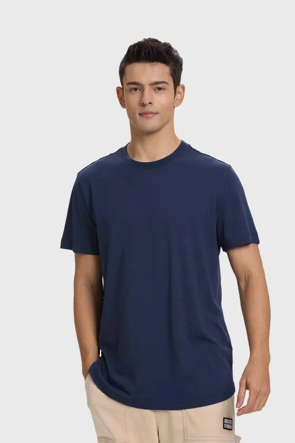 Polera hombre loose fit azul indigo