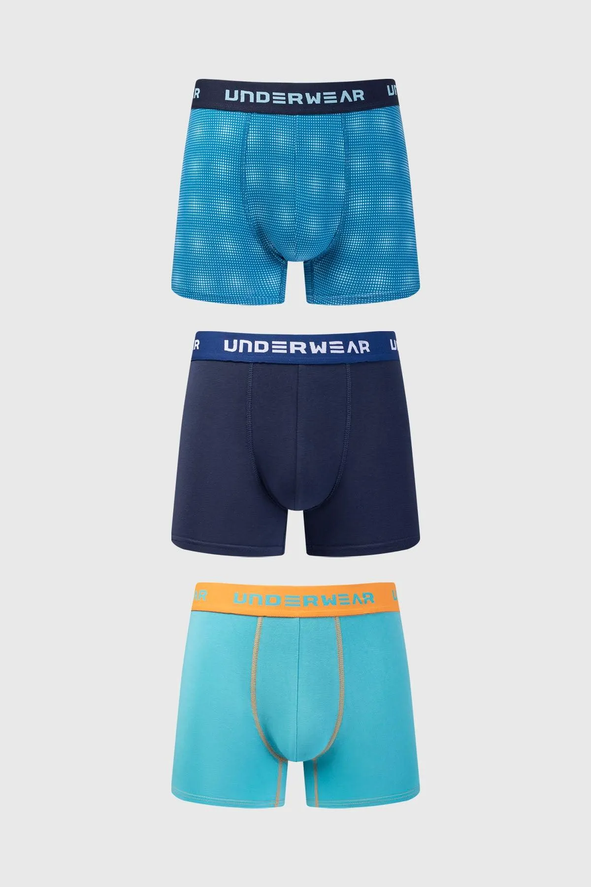 Boxer Hombre Tripack Largo Naranjo