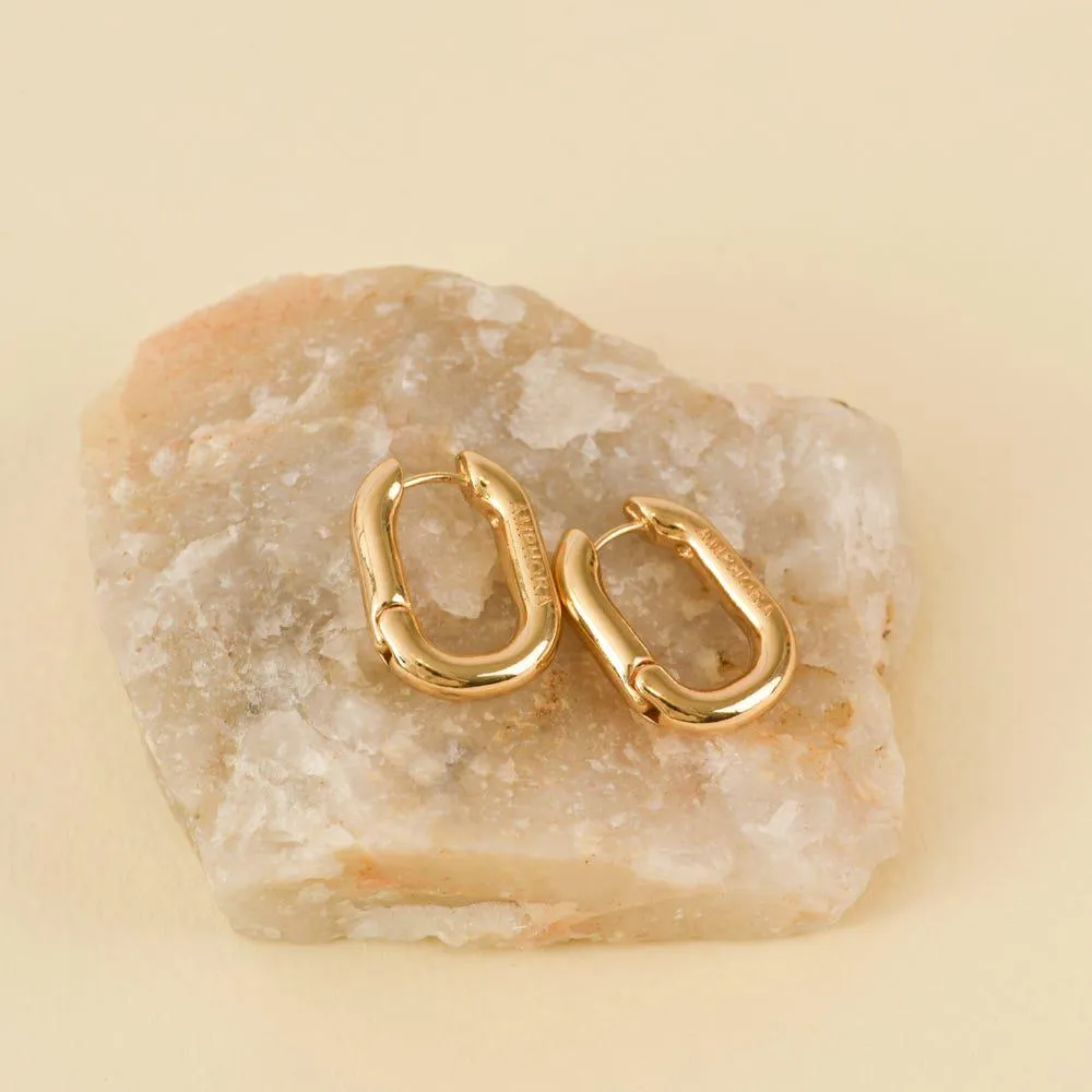 Argollas Aros Argolla Gruesa Pequeña Dorado