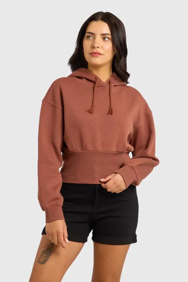 PolerÓn mujer crop pretina ancha cafe