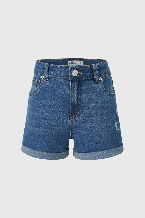 Short niÑa denim azul
