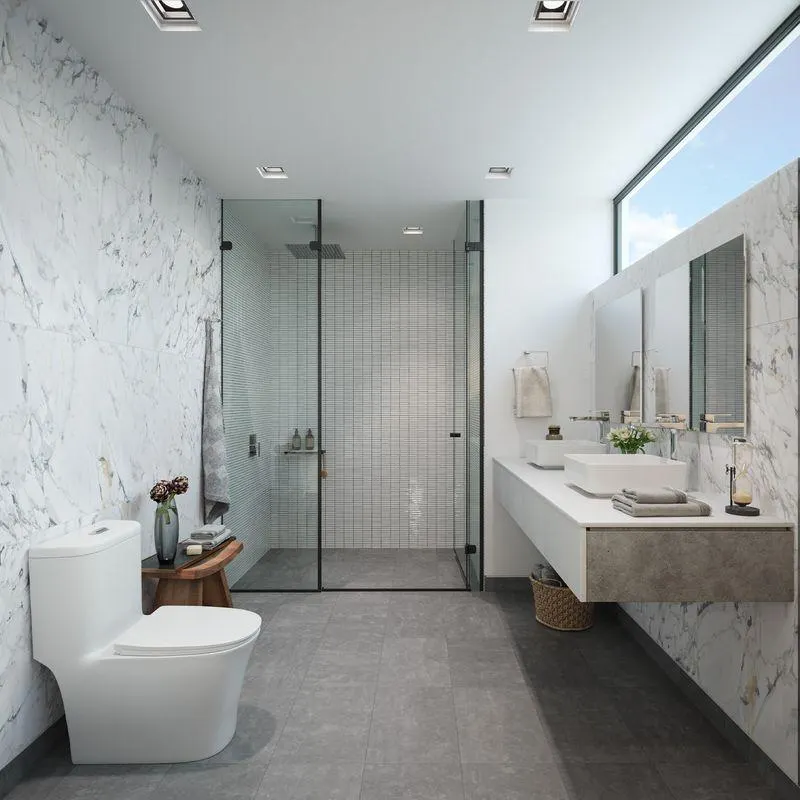 WC One Piece Aral Blanco con Asiento y Fijaciones