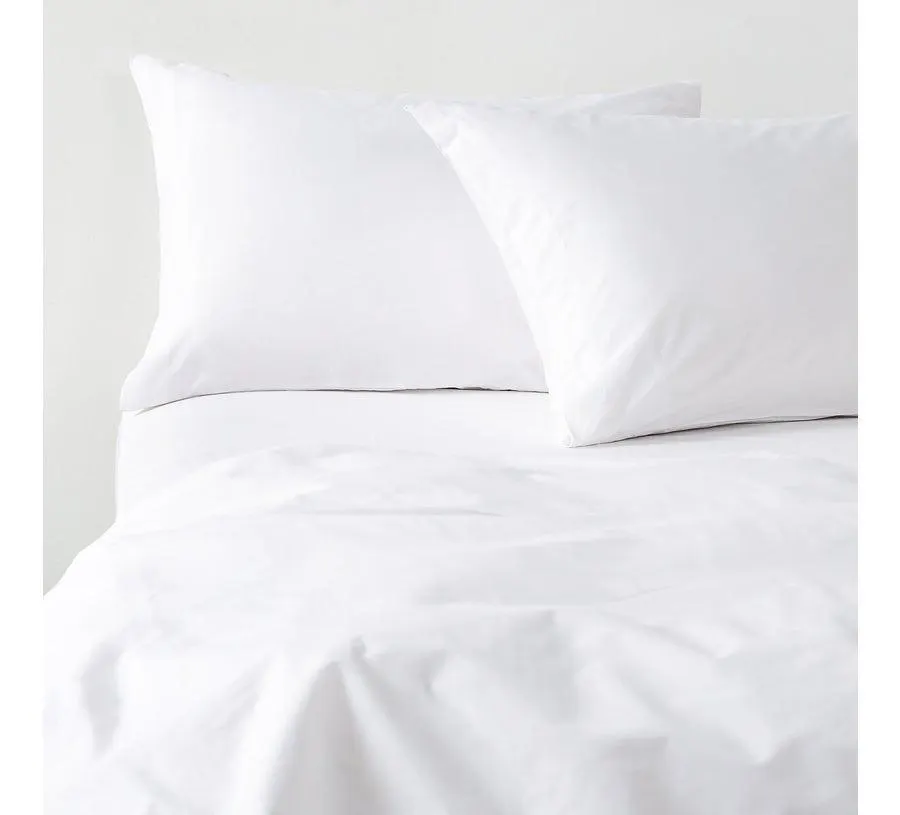 Sábanas 2 Plazas 300 Hilos Liso Blanco