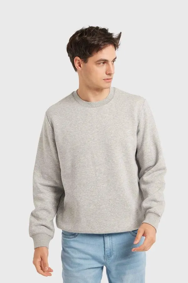 PolerÓn hombre bÁsico gris melange