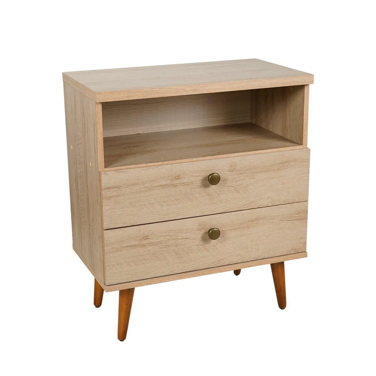 Velador Status Carvalho 2 Cajones