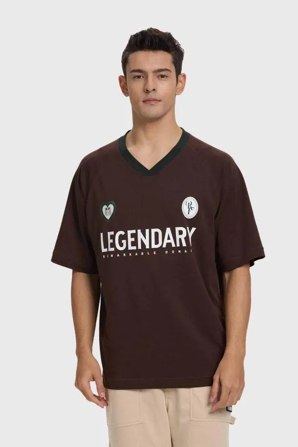 Polera hombre futbol chocolate