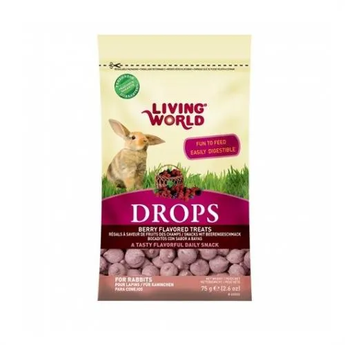 LIVING WORLD GOLOSINA CONEJO DROPS MORA 75 GR