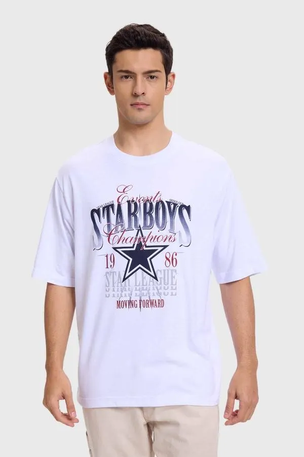 Polera hombre sport oversize blanco