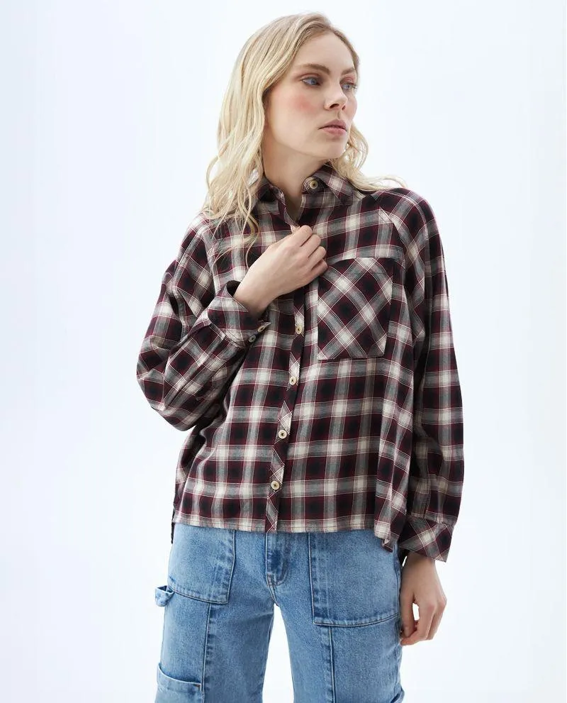Camisa amplia a cuadros para mujer