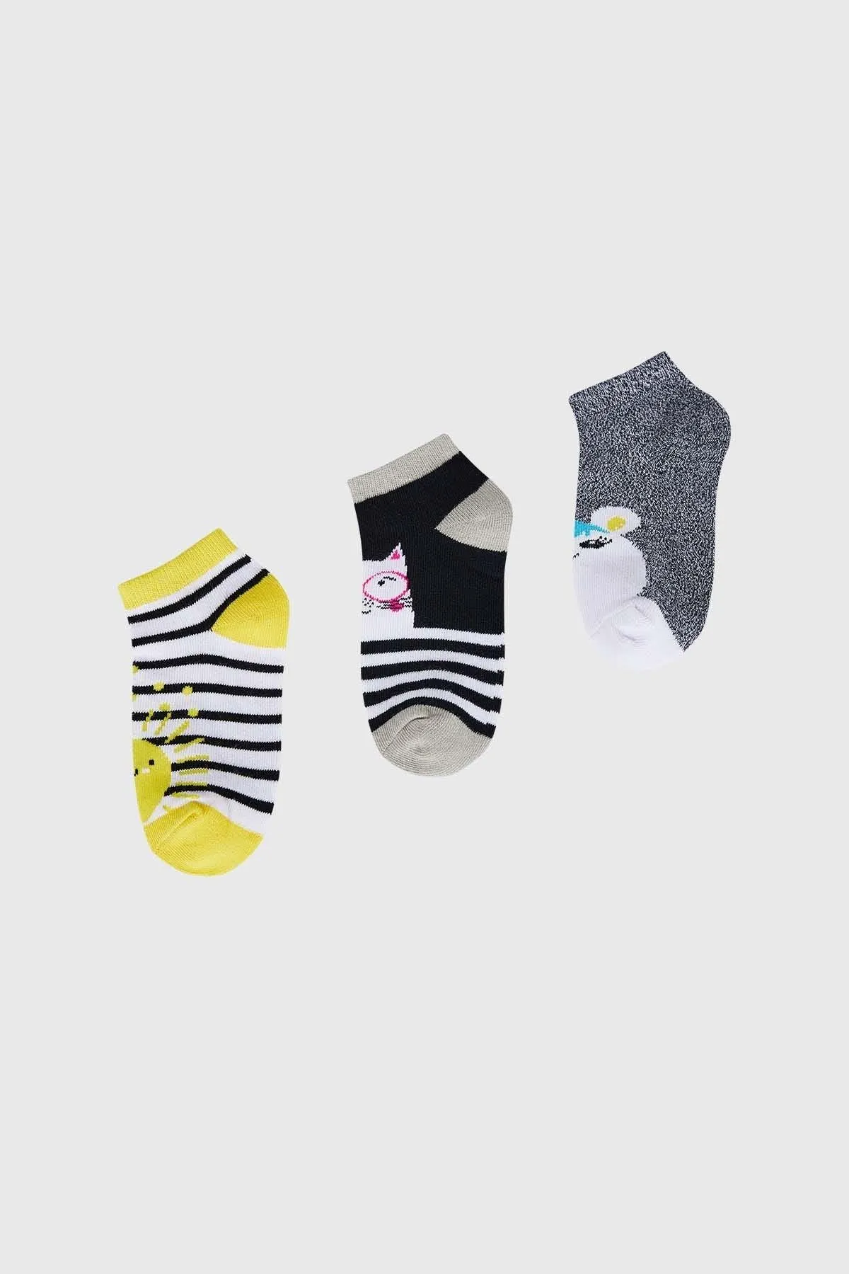 Calceta Deportiva Niña Tripack Negro