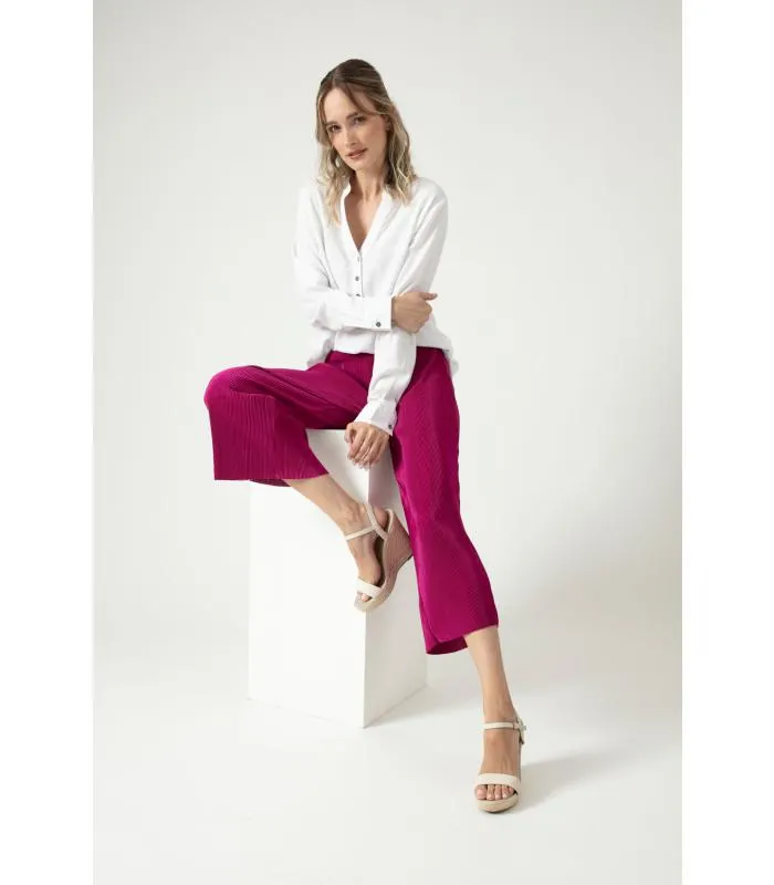 Pantalon regular magenta