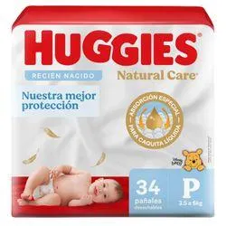 Pañales Huggies Natural Care Talla P 34 un.