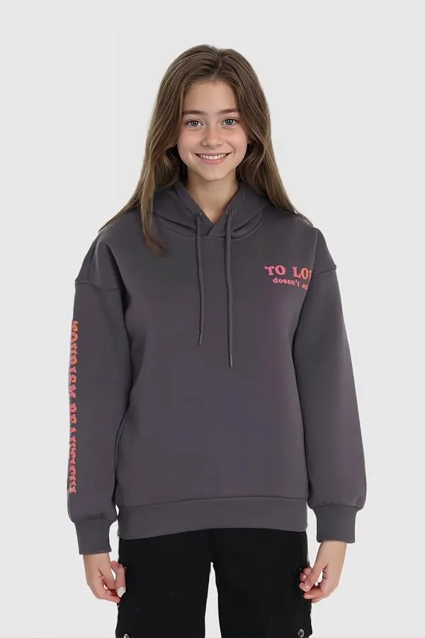 PolerÓn niÑa oversize print gris grafito