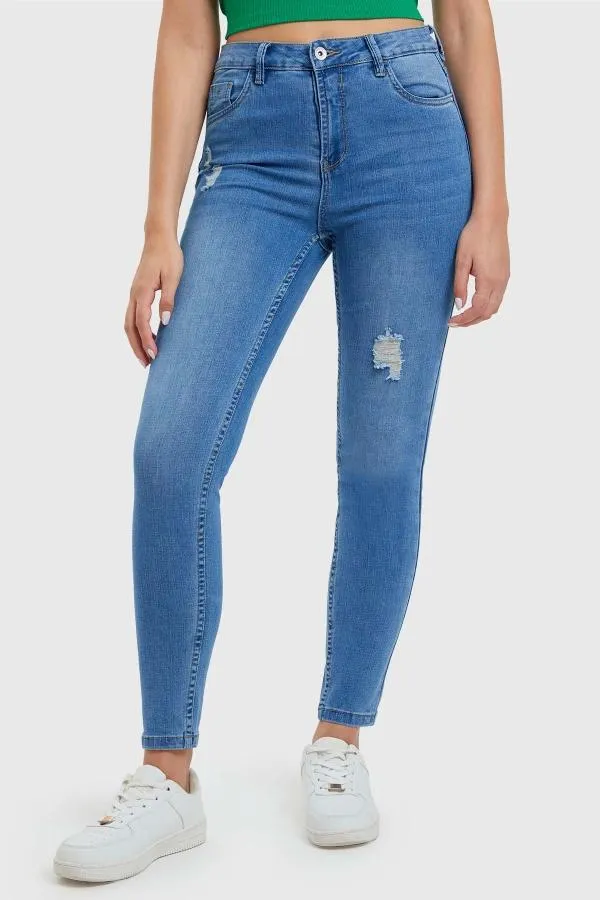 Jeans super skinny lia azul fsp claro