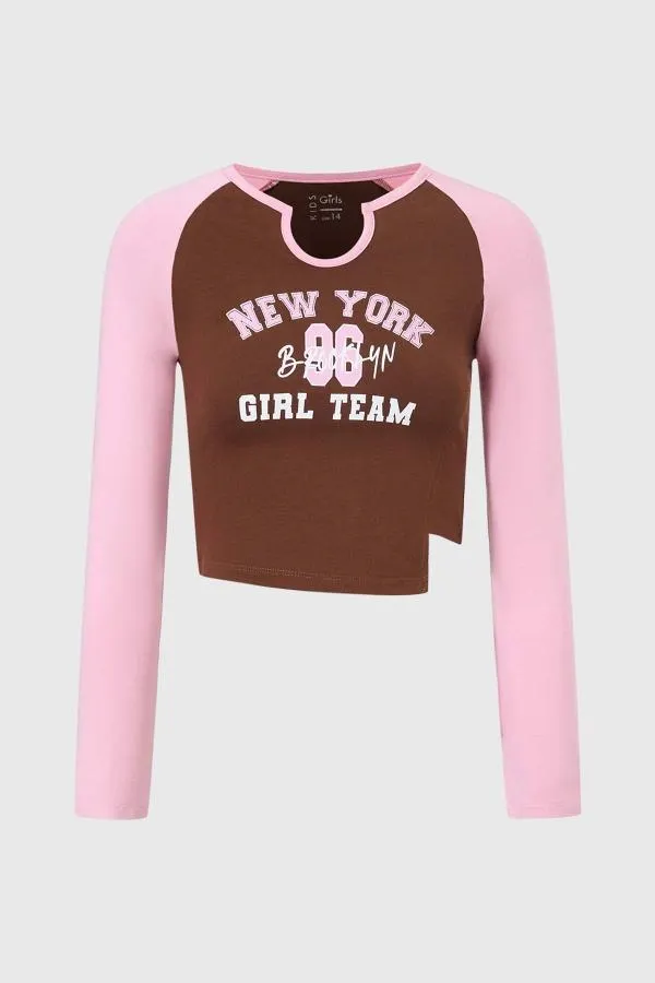 Polera niÑa print rosado iv