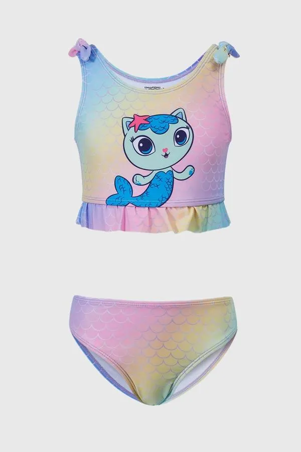 Traje de baÑo niÑa gabby s dollhouse rosado