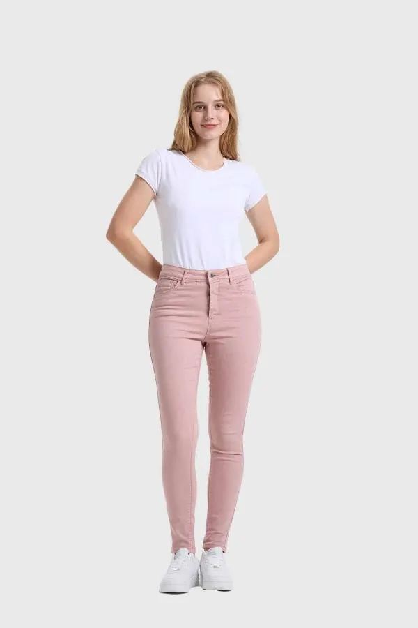 Jeans mujer emilia rosado claro