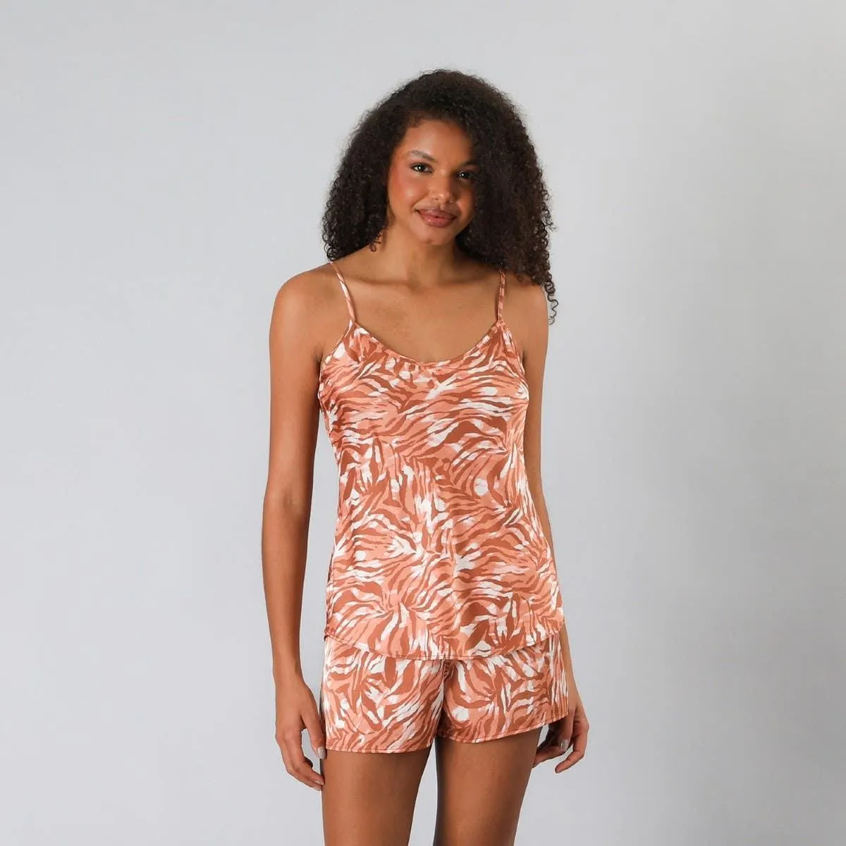 Set Top + Short Satin Print