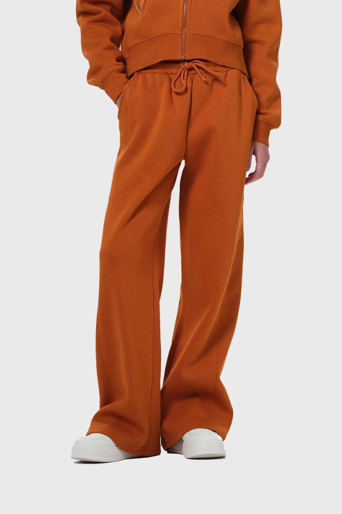 Pantalón Buzo Niña Pierna Ancha Camel