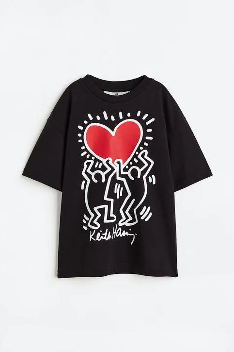 Polera oversize con motivo estampado